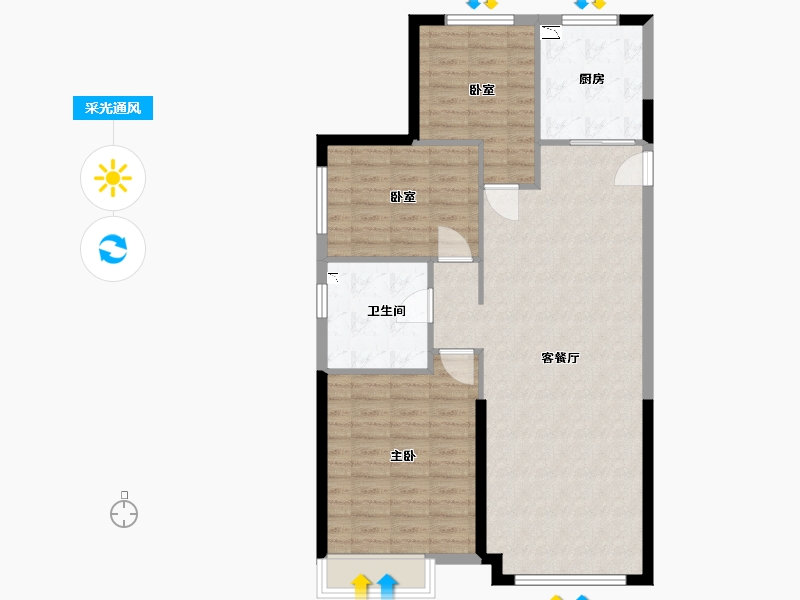 辽宁省-沈阳市-沈抚恒大养生谷-93.00-户型库-采光通风