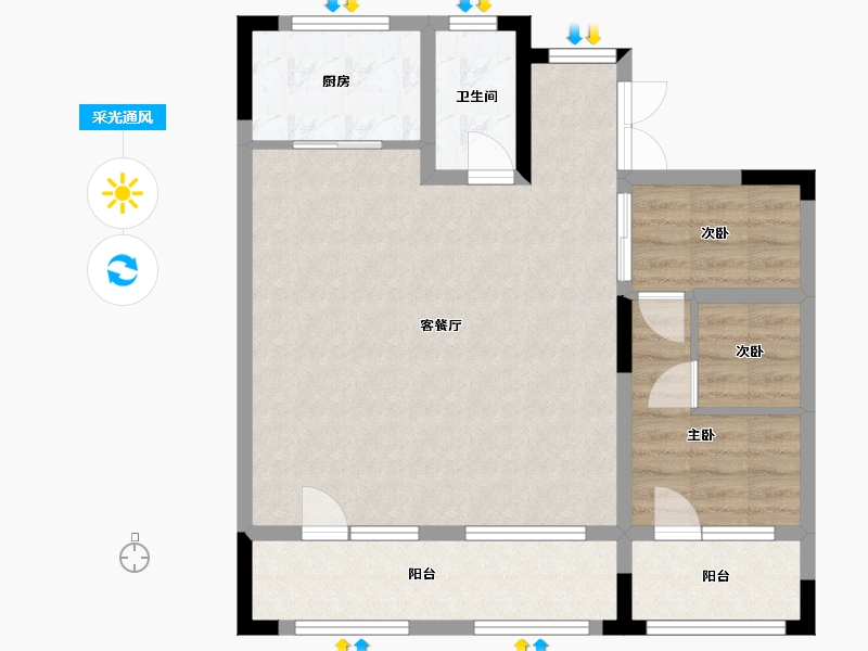 辽宁省-沈阳市-阳光城未来悦-78.19-户型库-采光通风