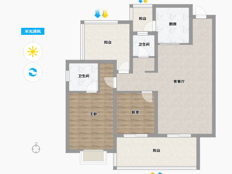 贵州省-遵义市-北大资源梦想城-99.63-户型库-采光通风