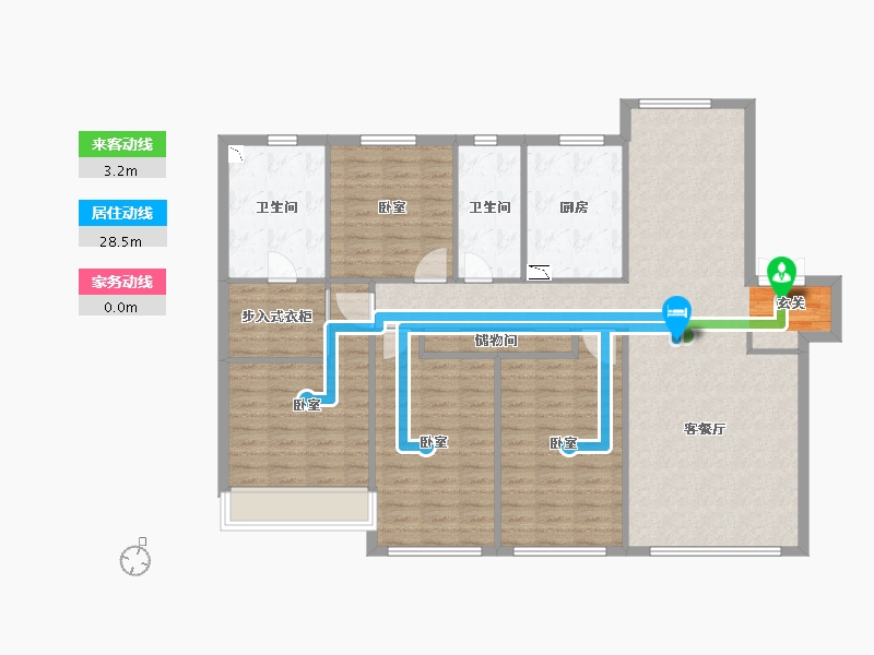 辽宁省-沈阳市-中海润山府-130.44-户型库-动静线