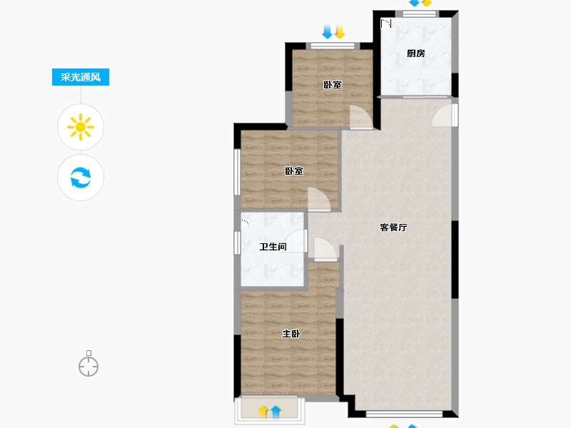 辽宁省-沈阳市-沈抚恒大养生谷-94.00-户型库-采光通风