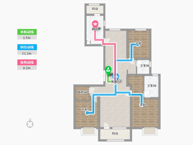 河北省-廊坊市-北辰香麓-106.40-户型库-动静线