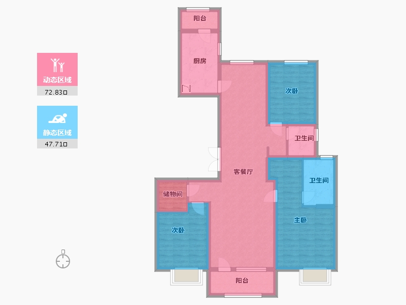 河北省-廊坊市-北辰香麓-106.40-户型库-动静分区