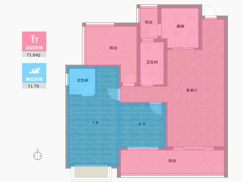 贵州省-遵义市-北大资源梦想城-93.86-户型库-动静分区