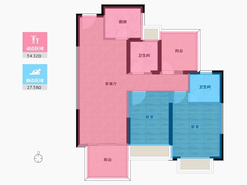 云南省-昆明市-学府康城-72.51-户型库-动静分区