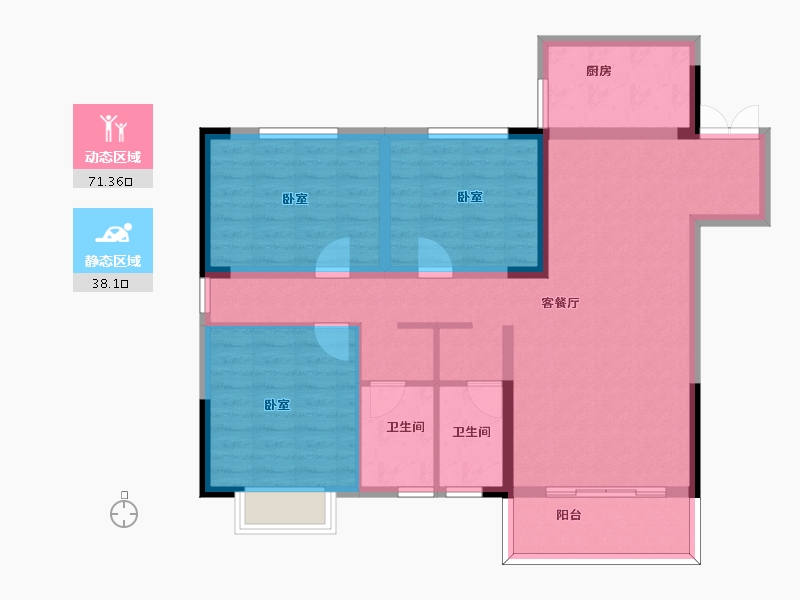 贵州省-安顺市-银城双城-97.49-户型库-动静分区