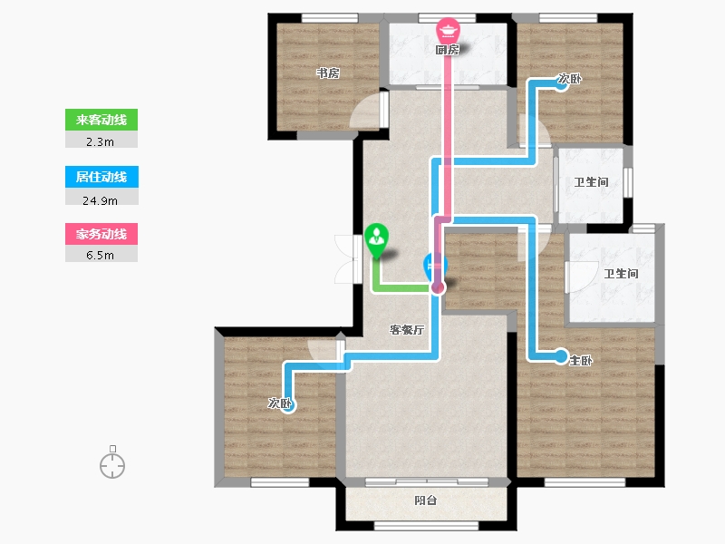 内蒙古自治区-包头市-伊泰·华府荟-112.18-户型库-动静线