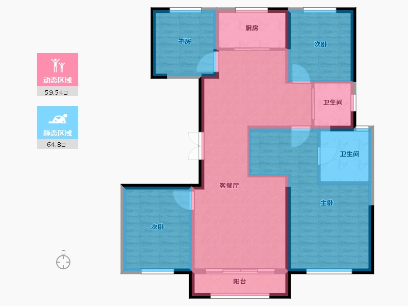 内蒙古自治区-包头市-伊泰·华府荟-112.18-户型库-动静分区