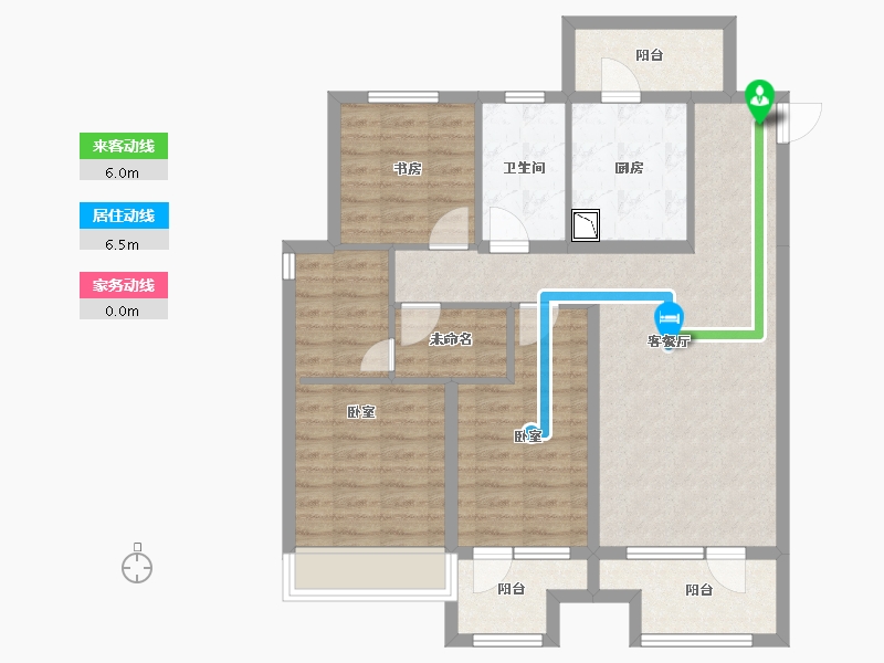 辽宁省-沈阳市-沈阳富力院士廷-90.35-户型库-动静线