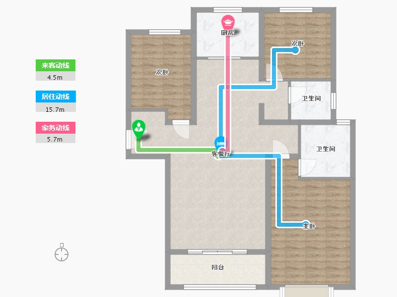 河北省-保定市-御景蓝湾二期-106.83-户型库-动静线