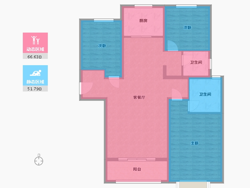 河北省-保定市-御景蓝湾二期-106.83-户型库-动静分区