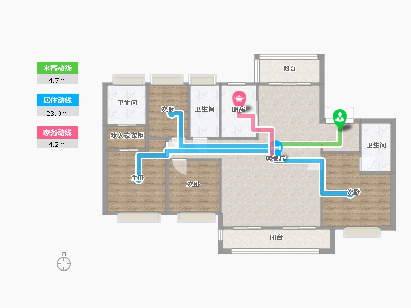 湖北省-武汉市-中粮光谷祥云-107.99-户型库-动静线