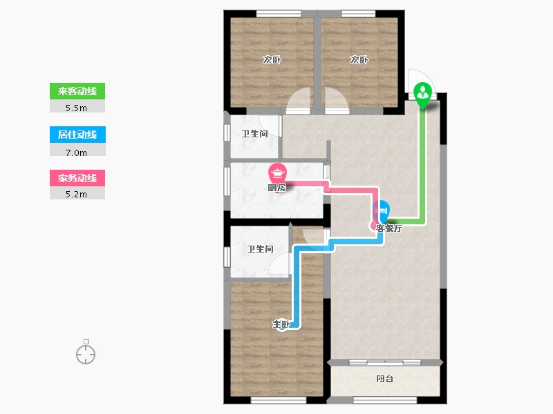 内蒙古自治区-包头市-伊泰·华府荟-92.00-户型库-动静线