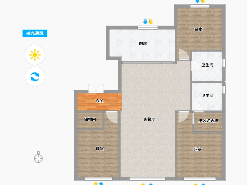 辽宁省-沈阳市-中海润山府-108.59-户型库-采光通风