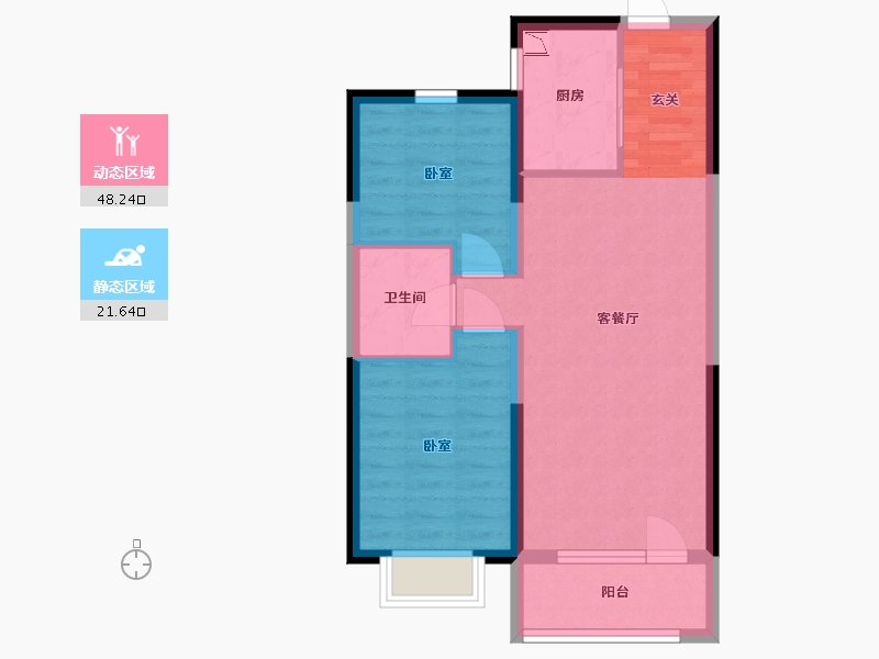 辽宁省-沈阳市-碧桂园大城印象-62.03-户型库-动静分区