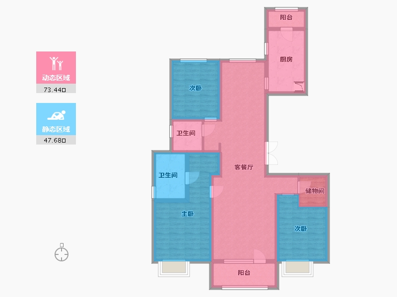 河北省-廊坊市-北辰香麓-106.40-户型库-动静分区