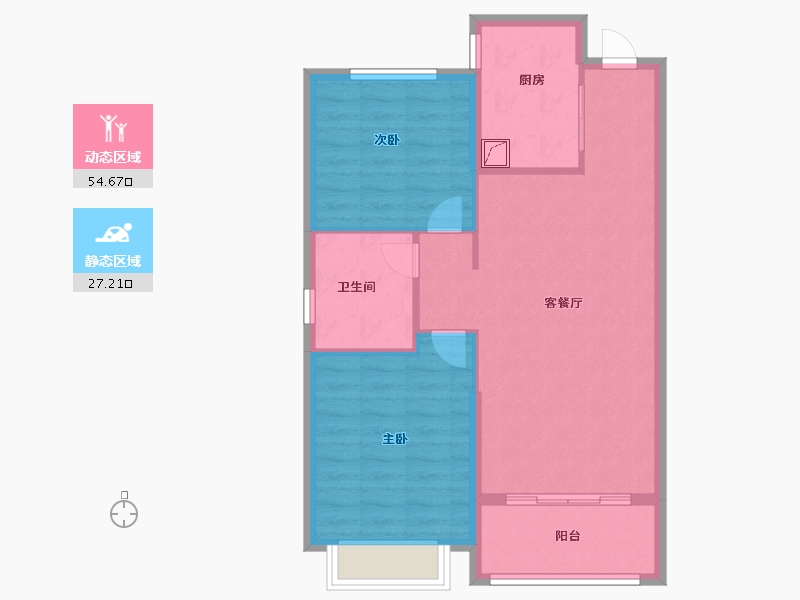 山西省-吕梁市-太原恒大森林海-74.00-户型库-动静分区