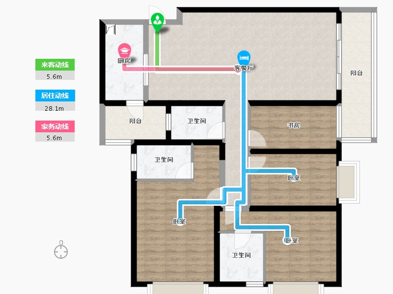 云南省-昆明市-海伦国际-126.49-户型库-动静线