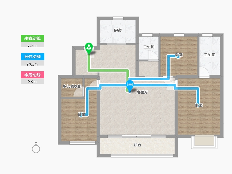 内蒙古自治区-包头市-中朵·上东郡-95.82-户型库-动静线