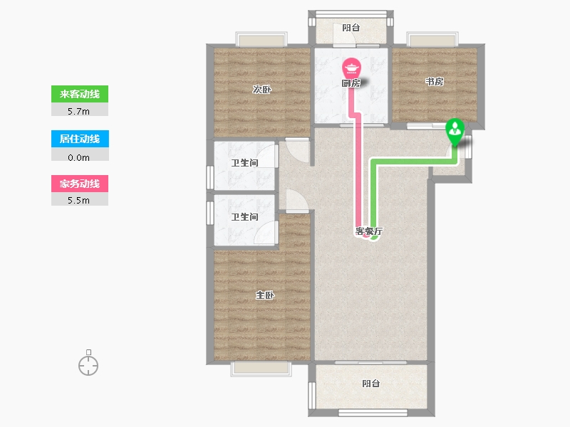 湖北省-武汉市-中粮光谷祥云-89.69-户型库-动静线