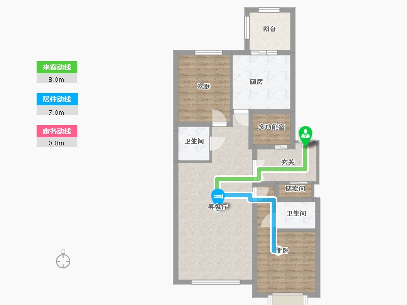 内蒙古自治区-包头市-中晟·华悦-85.41-户型库-动静线