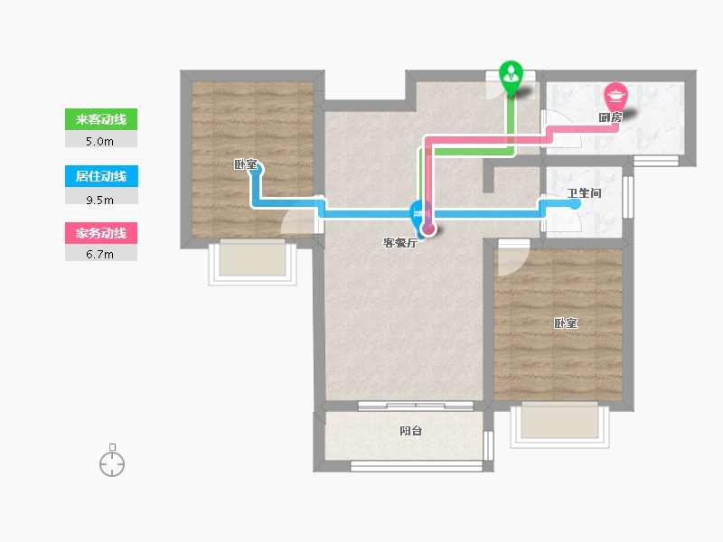 内蒙古自治区-包头市-澜湖·璞园-62.88-户型库-动静线