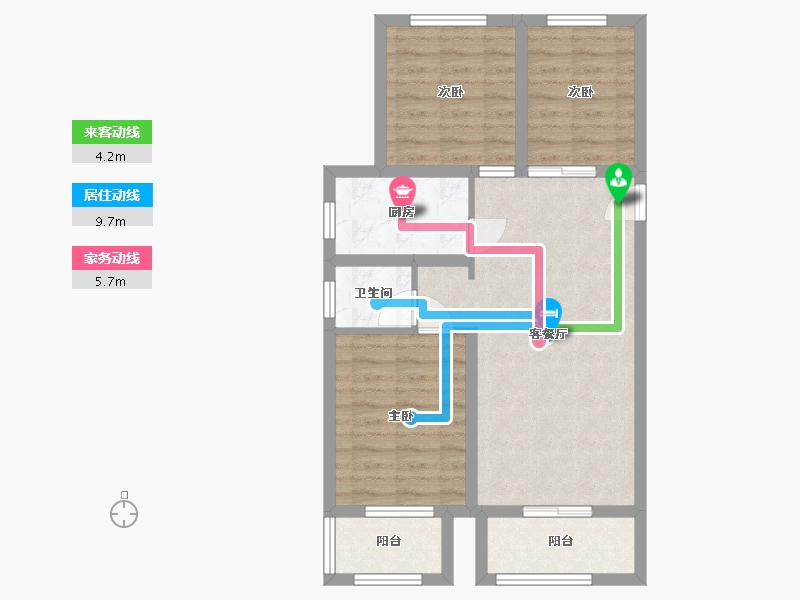 河北省-廊坊市-春城绿景兰亭苑-69.63-户型库-动静线