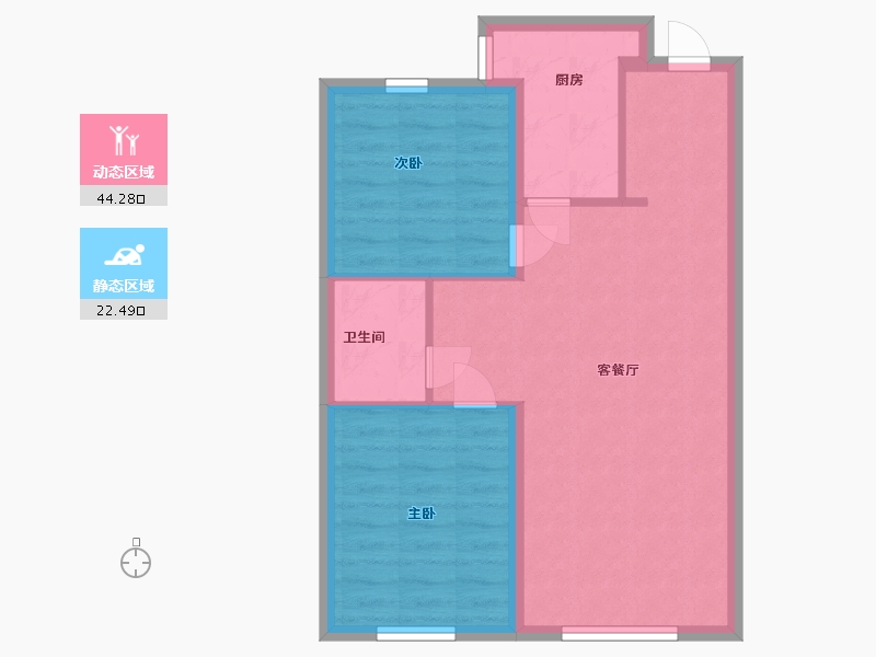 辽宁省-沈阳市-中南熙悦沈抚-60.00-户型库-动静分区