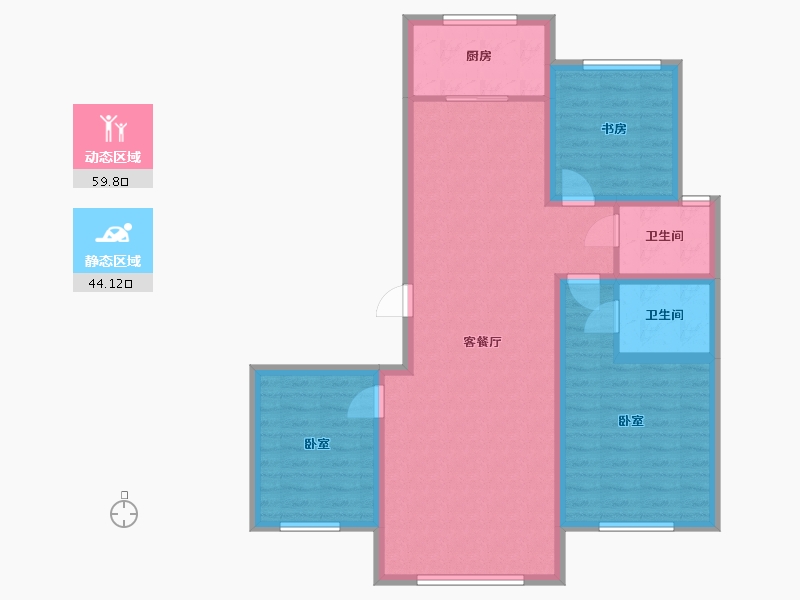 内蒙古自治区-通辽市-叫来河悦府-93.24-户型库-动静分区