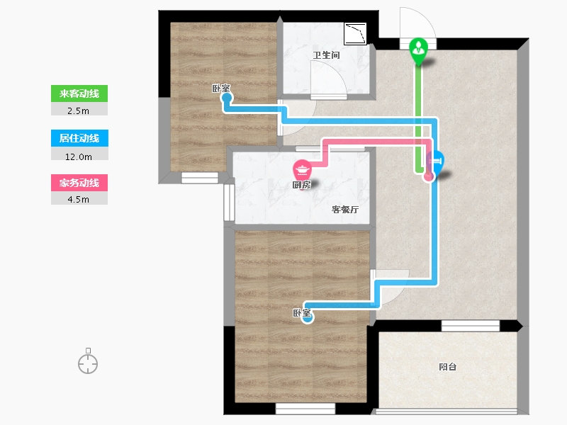 辽宁省-大连市-大连天地悦龙居II期-50.81-户型库-动静线