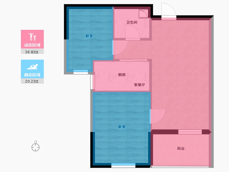 辽宁省-大连市-大连天地悦龙居II期-50.81-户型库-动静分区