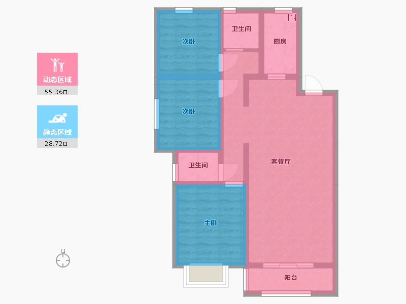 河北省-廊坊市-美阙公元-73.52-户型库-动静分区