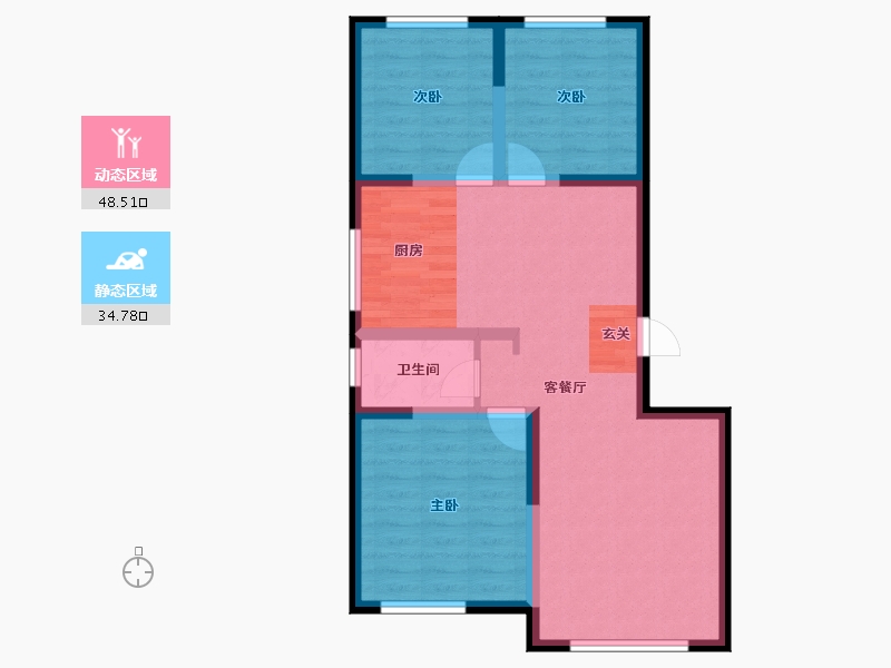 河北省-唐山市-滨海华府-74.34-户型库-动静分区