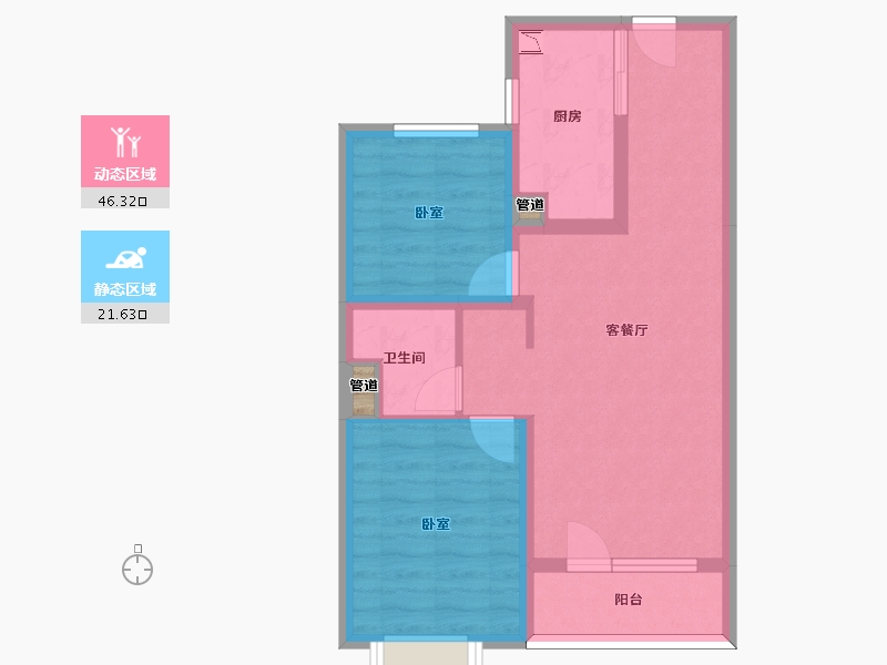 山西省-太原市-万科如园-60.21-户型库-动静分区