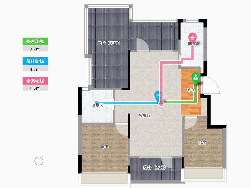 辽宁省-沈阳市-中粮锦云天城-98.64-户型库-动静线