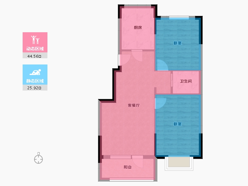 辽宁省-沈阳市-碧桂园御品-63.54-户型库-动静分区