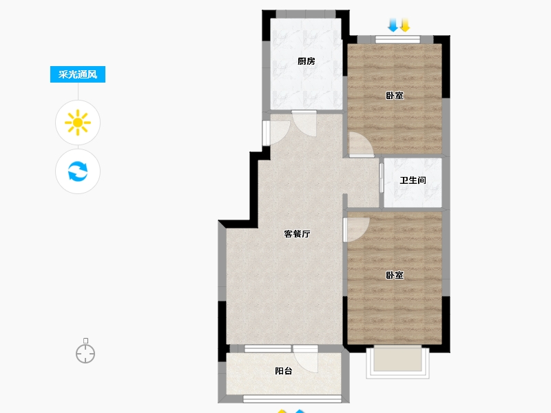 辽宁省-沈阳市-碧桂园御品-63.54-户型库-采光通风