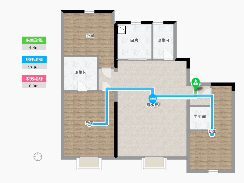 辽宁省-沈阳市-美的君兰江山-121.35-户型库-动静线