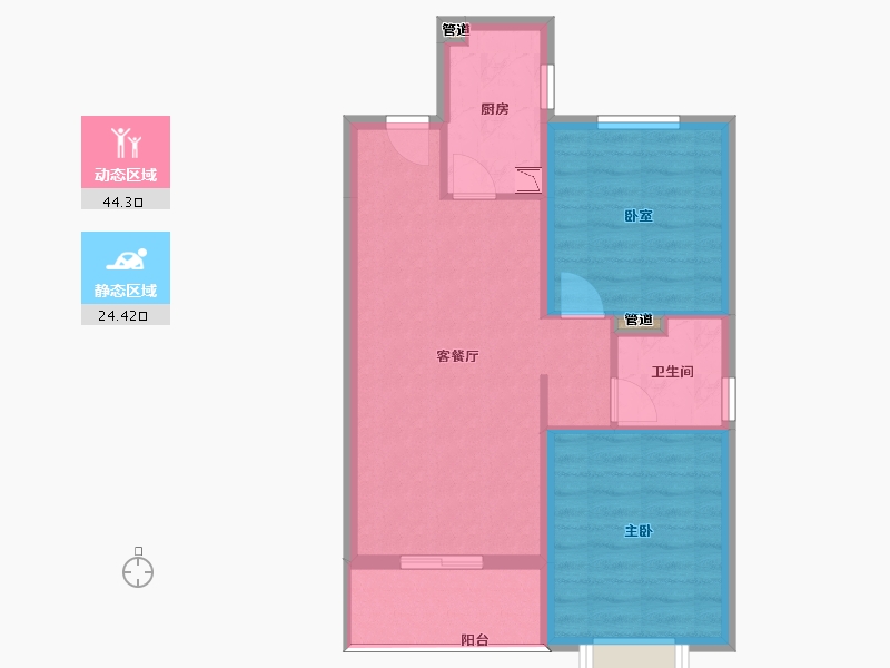 山西省-太原市-阳光城文澜府-61.66-户型库-动静分区