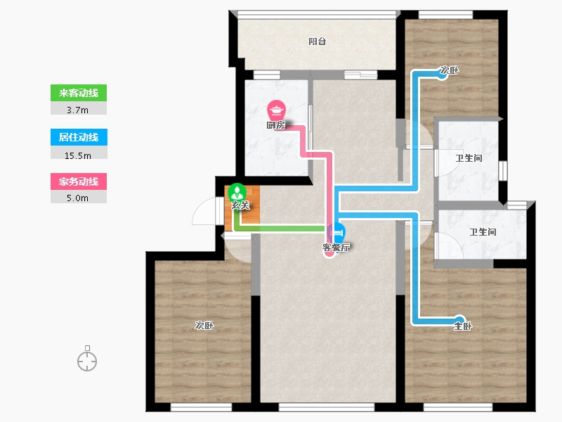 河北省-唐山市-滨海华府-88.24-户型库-动静线