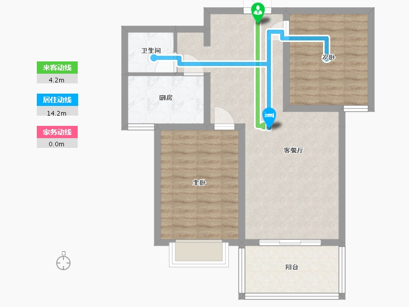 内蒙古自治区-包头市-中晟·华悦-72.17-户型库-动静线