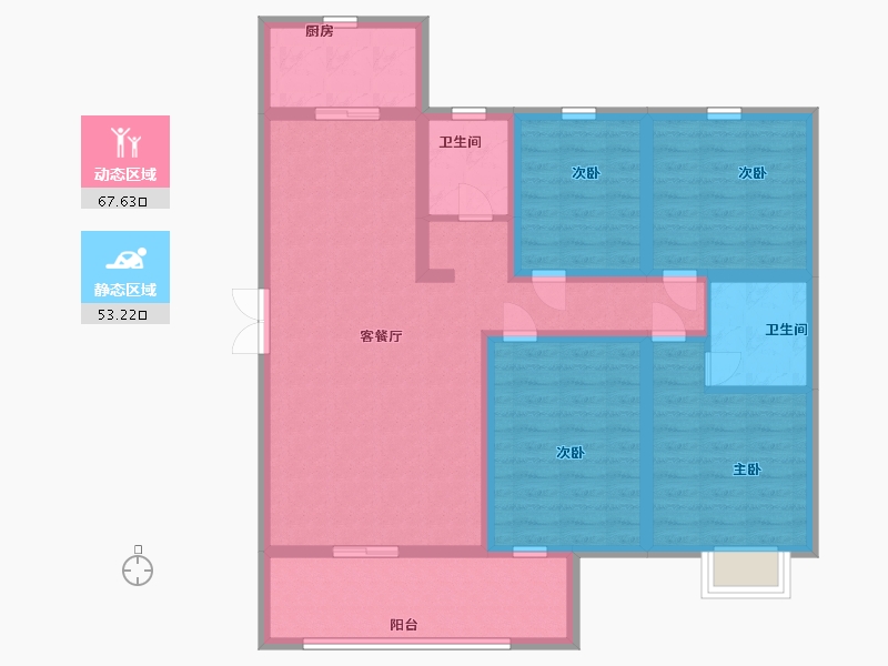 山东省-临沂市-宝德新里程-106.99-户型库-动静分区