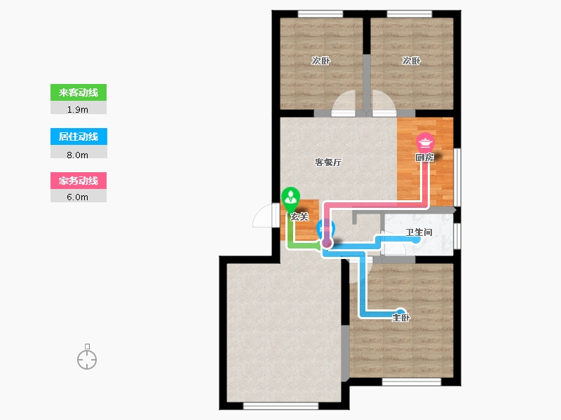 河北省-唐山市-滨海华府-74.54-户型库-动静线