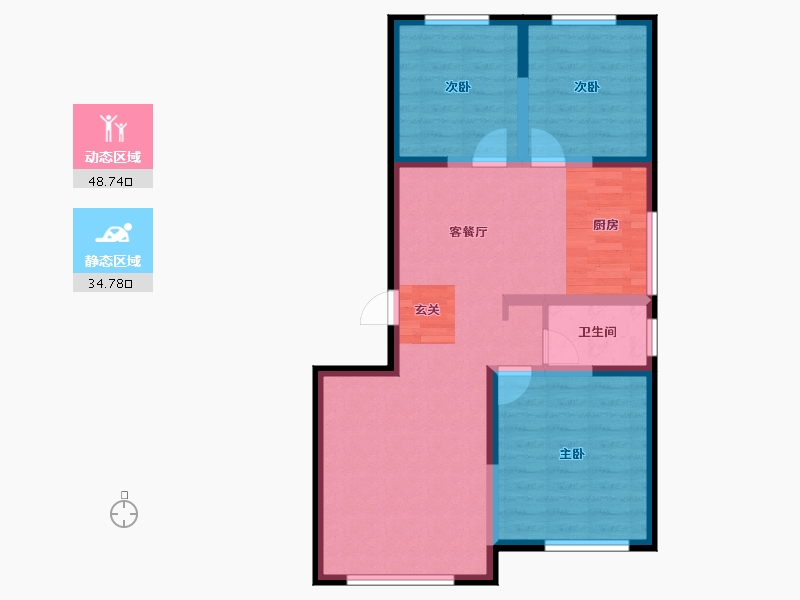 河北省-唐山市-滨海华府-74.54-户型库-动静分区