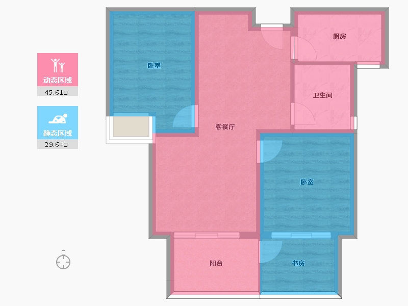 河北省-邢台市-七拾九號院-67.21-户型库-动静分区