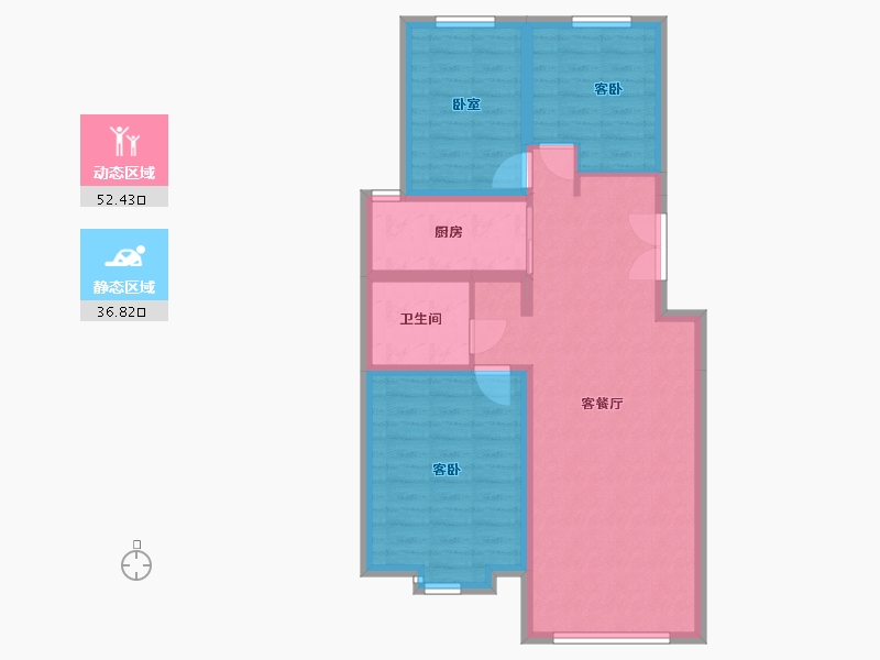 内蒙古自治区-包头市-瀚星御府-79.93-户型库-动静分区