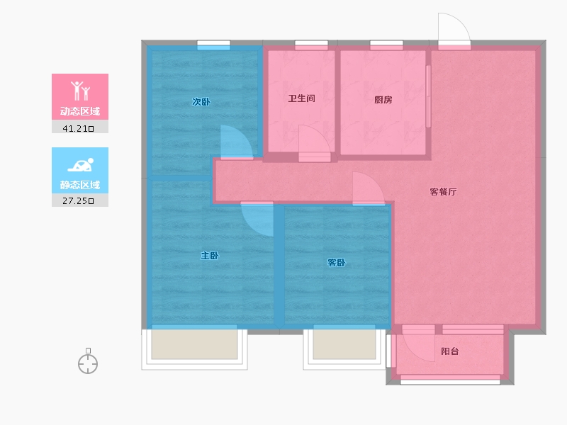 辽宁省-沈阳市-华发全运首府-60.84-户型库-动静分区