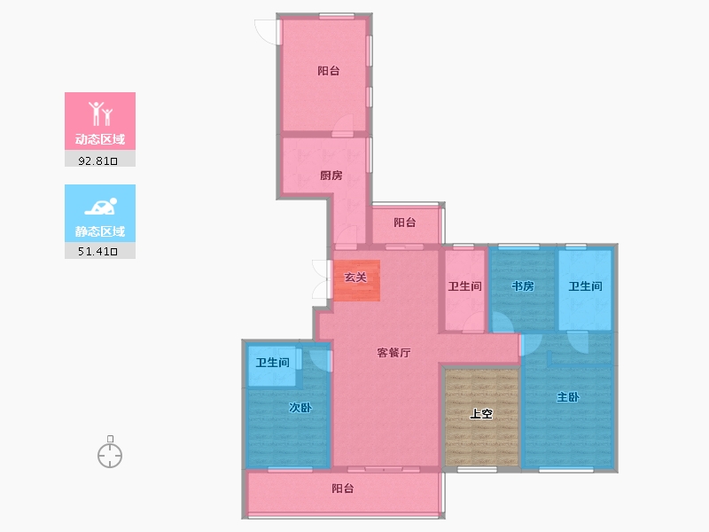 云南省-昆明市-中海龙泉公馆-139.50-户型库-动静分区