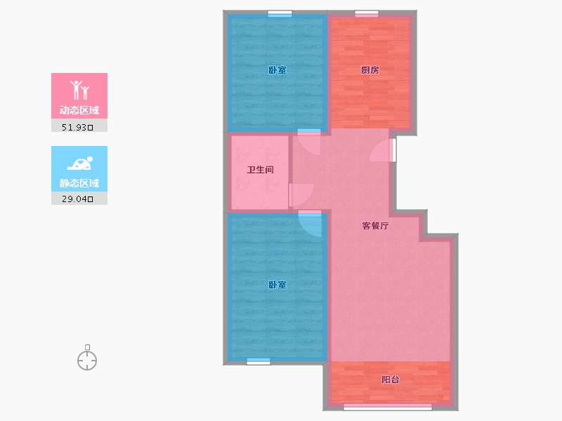 内蒙古自治区-通辽市-万华·公园里-72.75-户型库-动静分区