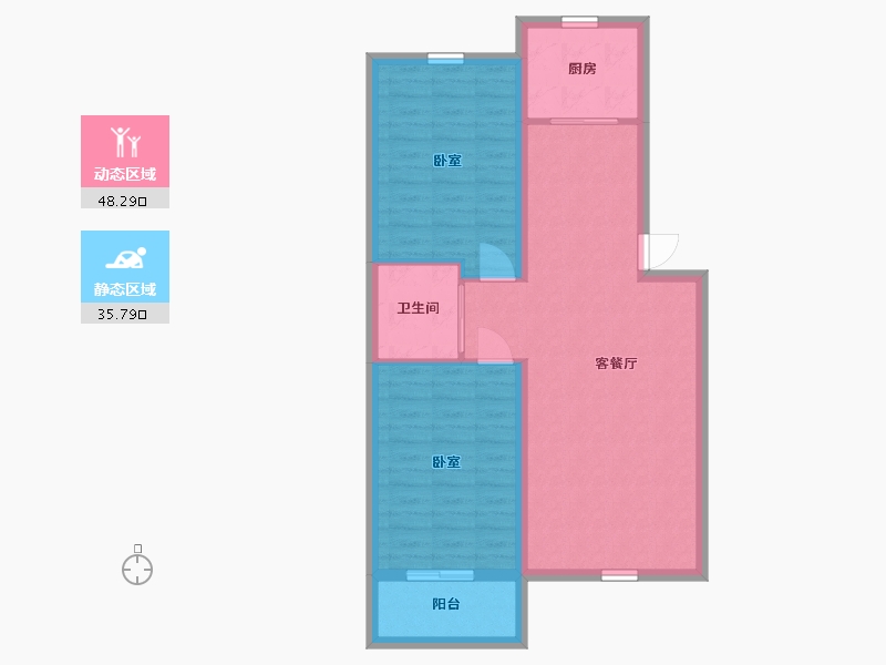 内蒙古自治区-通辽市-大悦新城-75.93-户型库-动静分区